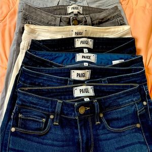 7 pairs of PAIGE jeans in PERFECT condition. Sold as a lot.